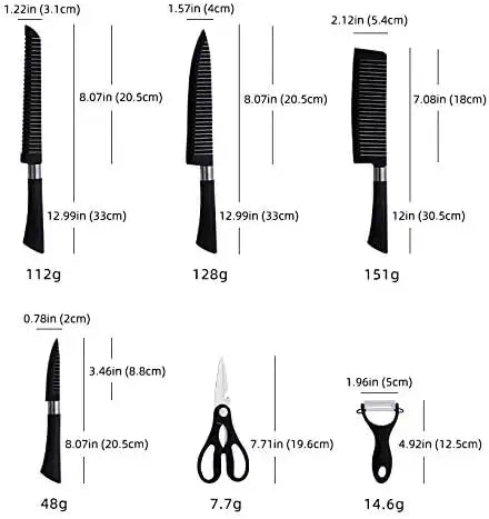 Kit 6 Piezas - Cuchillos japan ultra afilados